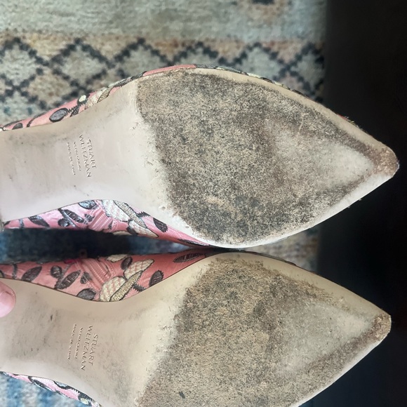 Embroidered pink heeled booties - Picture 5 of 6